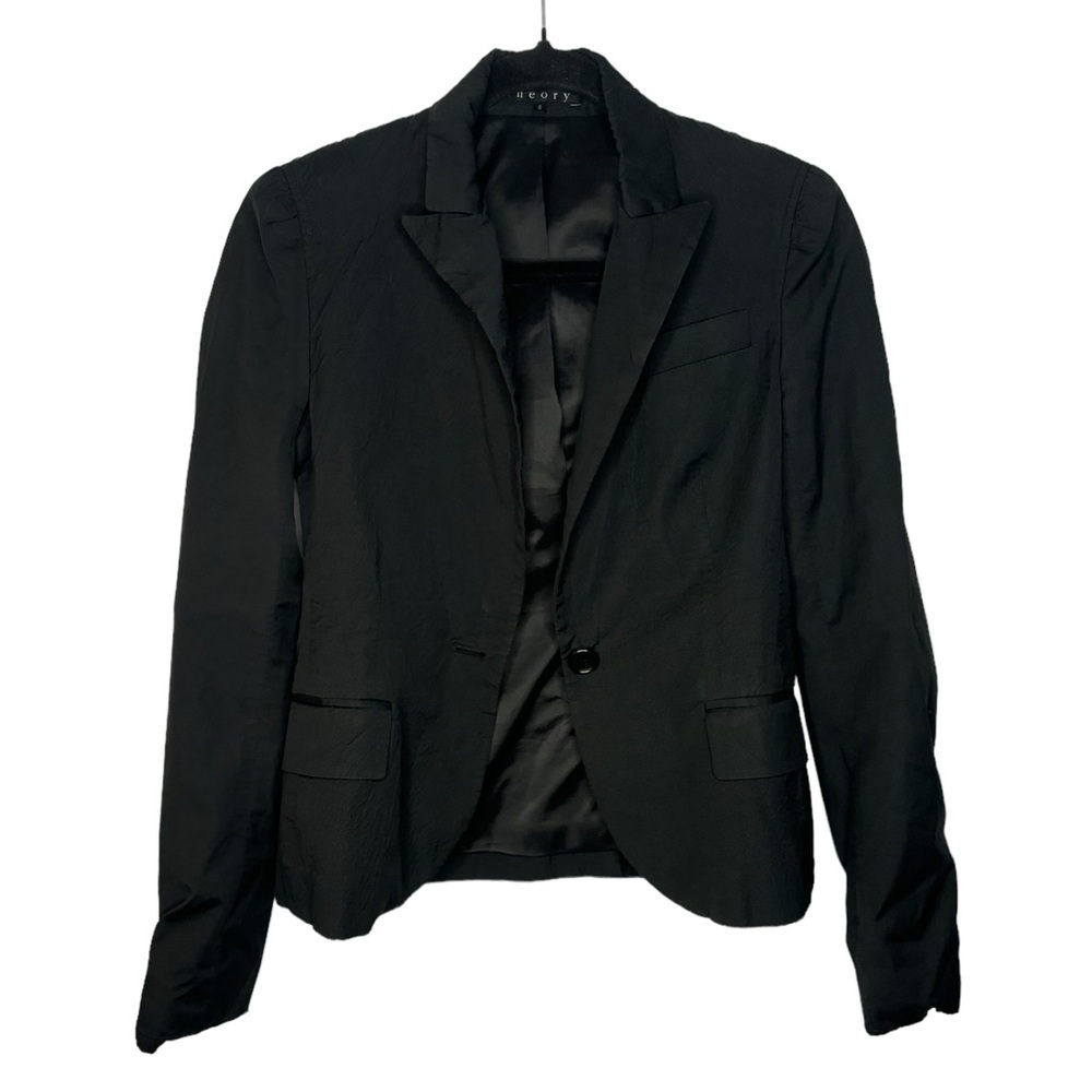 Theory Black Single Button Blazer Size 0